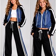 Denim & Velur souprava black
