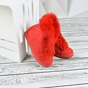 Red boty s kožešinou