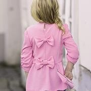 Mašličková košilová tunika s kabelkou pink