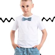 Triko s motýlkem blue karo