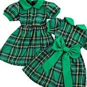 Sváteční zelené šaty s mašlí