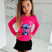 Lilo & Stitch žebrovaná blůzka LOVE růžová