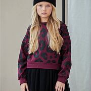 All for kids leopard mikina bordo