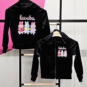 Labubu soft velur mikina černá