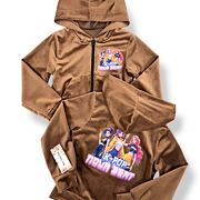 Demon Hunters soft velur mikina BEAT hnědá