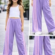 Sporty tepláky s pruhy LILA