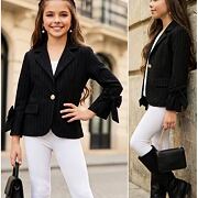 Girl boss pruhované mašličkové sako black