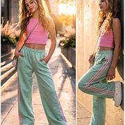 Sporty tepláky s pruhy MINT