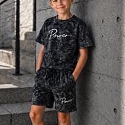 Power acid wash set black