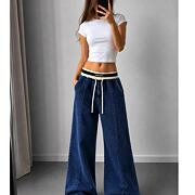 Soft denim široké kalhoty DREAM blue
