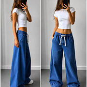 Stretch denim široké jeansy blue