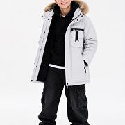 Zimní long bunda FASHION ice grey