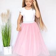 Tylová MIDI sukně pink - dlouhá spodnička