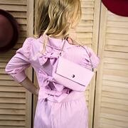 Mašličková košilová tunika s kabelkou stripes pink