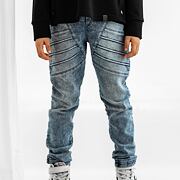 All for kids biker soft denim jeansy blue