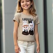Labubu triko leopard béžové