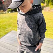 Soft denim hoodie mikina dark