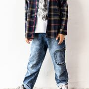 Mash Mnie volné soft blue denimky zipy