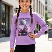 Labubu triko s dlouhým rukávem fialové