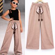 Wide-leg street tepláky s mašlí taupe