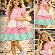 Letní vzdušné šaty Candy s kabelkou pink