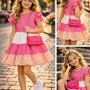 Letní vzdušné šaty Candy s kabelkou rose