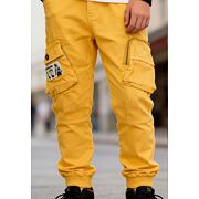 Cargo kalhoty s páskem žluté