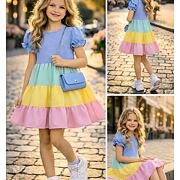 Letní vzdušné šaty Candy s kabelkou rainbow