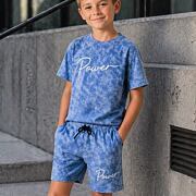 Power acid wash set blue