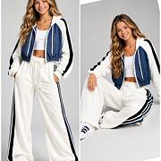 Denim & Velur souprava white