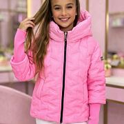 PREMIUM podzimní bunda s dlouhými náplety PINK