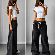 Stretch denim široké jeansy dark