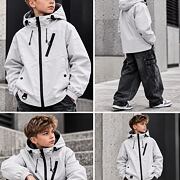 Přechodová oversize bunda ice grey