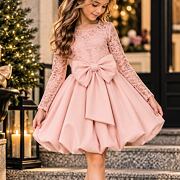 Sváteční šaty Elegance bow pink