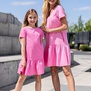 Letní šaty Mini me pink