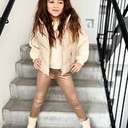 Eco leather thermo legíny béžové