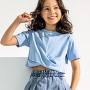 All for kids twist crop triko baby blue