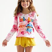 Labubu longsleeve žebrované triko FLOWER