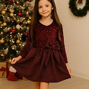 Slavnostní šaty s flitry a mašlí bordo