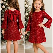 BOW flitr šaty červené