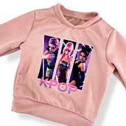 K-pop zateplená mikina růžová