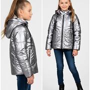 Jarní metalická bunda silver/pink