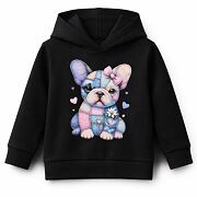 Buldoček hoodie mikina černá