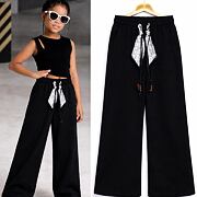 Wide-leg street tepláky s mašlí black