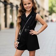 Letní overal s páskem černý