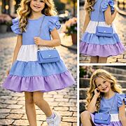 Letní vzdušné šaty Candy s kabelkou blue