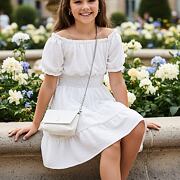 Letní vzdušné šaty s kabelkou white