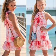 Mini chic šaty Roses red