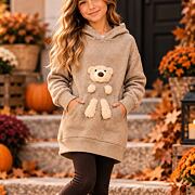 Podzimní mikinová tunika Teddy mood beige