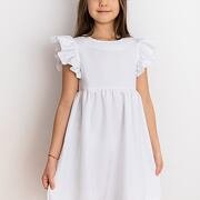 Bílé šaty s řasenými rukávy Lily Grey